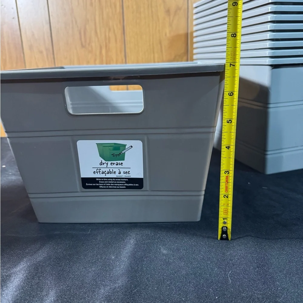 Gray Storage Bins Set‎ of 12  NEW